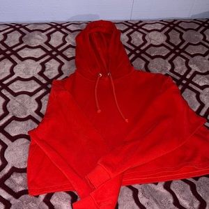 Red crop top hoodie